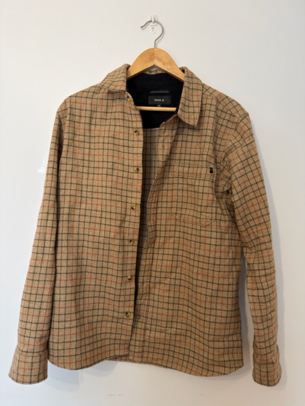 Roark Men's Tan Plaid Button-Down Shirt